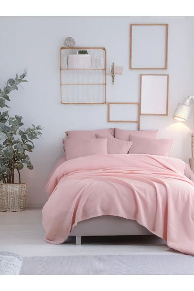 Ecocel Pike Örtü Battal 220x230cm Karde PudraPembe ürün görseli 1