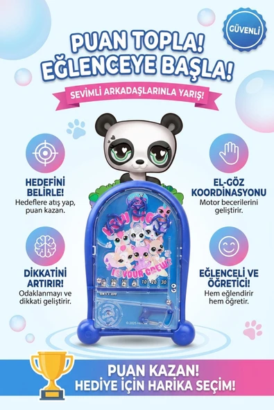 Pinball Oyunu Littlest Pet Shop Nostaljik Retro Eğitici El Oyunu Pilsiz 2+ Yaş Çocuk Oyuncak ürün görseli 1