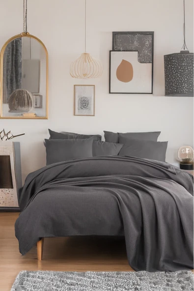 Ecocel Pike Örtü Battal King 240x230cm Karde Antrasit ürün görseli 1