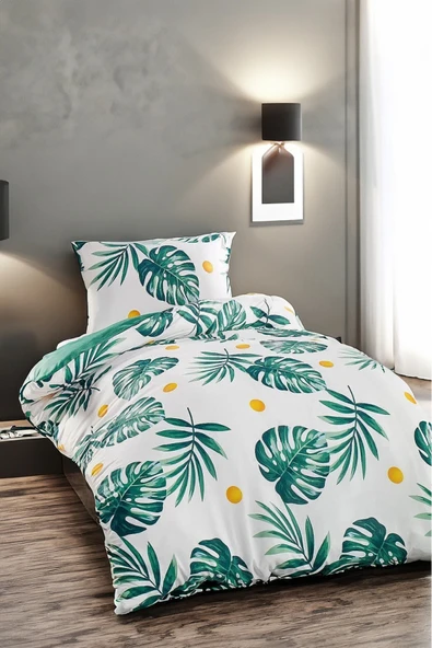 Junior Nevresim Seti Tek Kişilik Monstera Yeşil ürün görseli 1