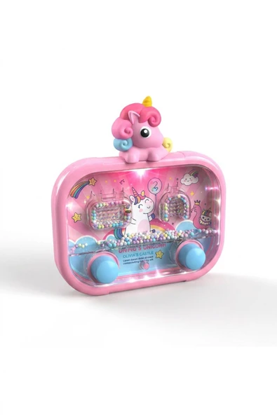 Işıklı Su Oyunu Unicorn Suda Halka Geçirme Nostaljik El Atarisi Pilsiz Su ile Çalışan 3+ Yaş Çocuk O ürün görseli 1