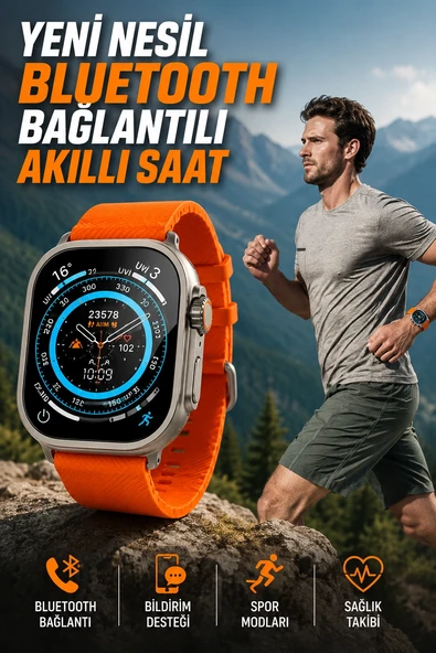 Akıllı Saat Uyku Ve Spor Takibi Yeni Nesil Bluetooth Bağlantılı Amoled Ekran ürün görseli 1