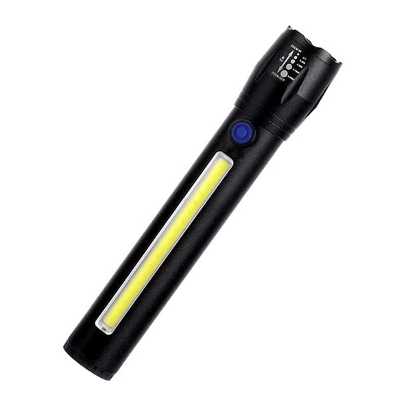 Powermaster Metal Flashlight Power Ledli Şarjlı El Feneri PM-14621 ürün görseli 1