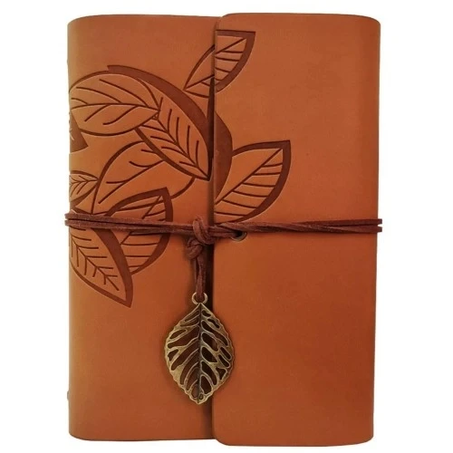 Deri Yaprak Desenli Defter ürün görseli 1