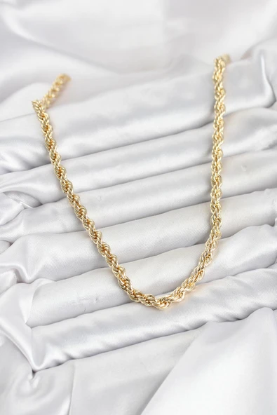 CM Burgu Model Gold Renk Pirinç 60 cm Kadın Kolye ürün görseli 1