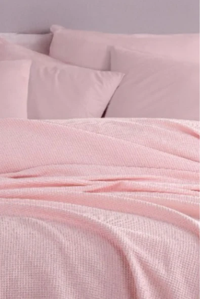 Ecocel Pike Örtü Çift Kişilik 200x230cm Karde PudraPembe - Resim 3