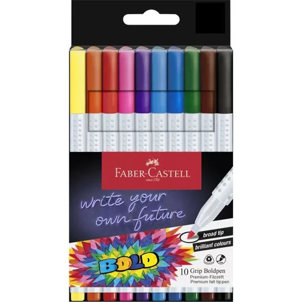 Faber-Castell Keçeli Kalem Grip Boldpen 2.5Mm 10X 5010155317000 ürün görseli 1