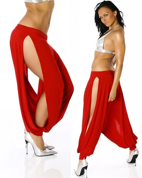 Terry Pau TP100911 Derin Yırtmaçlı Pantalon ürün görseli 1