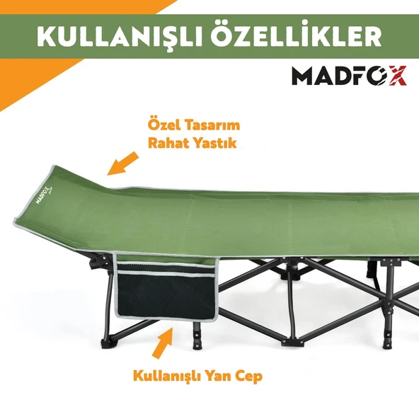 Madfox SteelRest Çelik Katlanır Kamp Yatağı Kampet - Resim 6