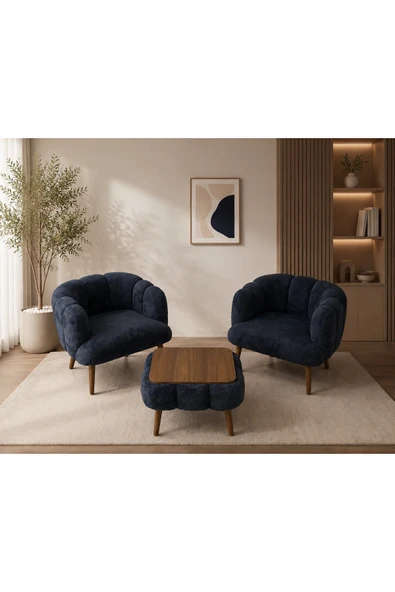 Aylive Mobilya ÇAY SETİ -BAHÇE BALKON 3 LÜ PUF TAKIMI - BERJER TAKIMI 2 PUF 1 SEHPA ( Ofis, Hobi Köşesi, Salan, Oturma Odası, Bekleme Alanına Uygun) ürün görseli 1
