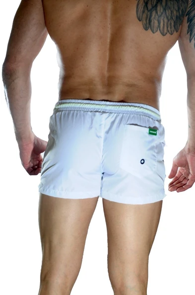 Erkek Beyaz Mini Mayo Short - Resim 5