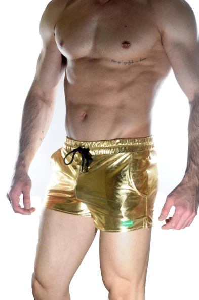 Erkek Gold Lame Short - Resim 2