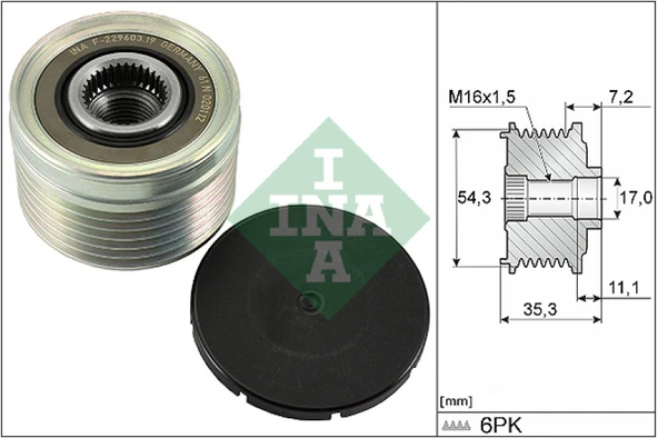 Fiat Alternatör Kasnagı - Alternatör Kasnagı - İna 535 0039 10 ürün görseli 1