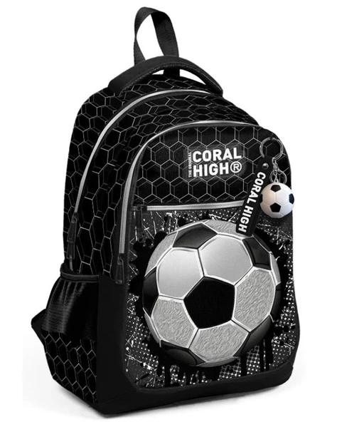 Coral High Kids Futbol Desenli Üç Bölmeli Okul Sırt Çantası 23653 ürün görseli 1
