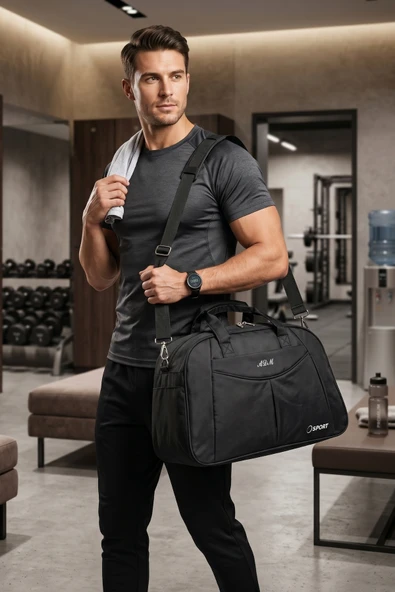ADM 01 Büyük Boy Unisex Seyahat&spor El Valizi SİYAH ürün görseli 1