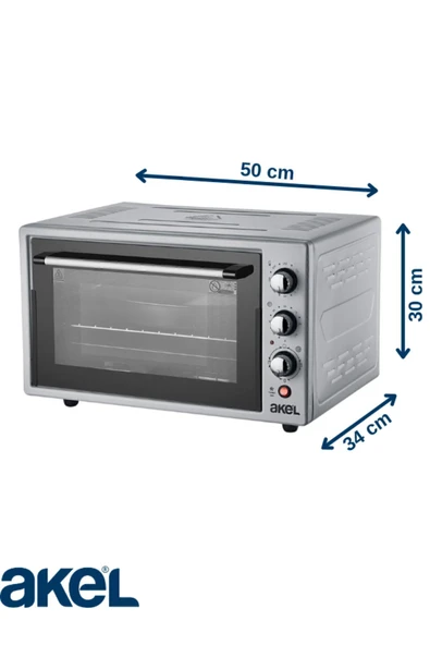Akel Lambalı, Turbo Fanlı, Termostatlı, Saatli, Çift Tepsili 32 Litre Midi Fırın AF280LF ürün görseli 1