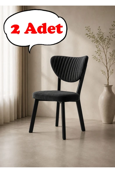 Teknor 2 Adet Elma Sandalye Modern Kadife Kapitone Sırtlı Mutfak Yemek Odası Balkon Kafe Sandalyesi 85 Cm ürün görseli 1