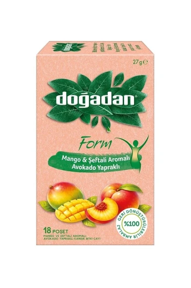 Doğadan Mango & Şeftali Avokado yapraklı 18 Poşet Çay, 27 g ürün görseli 1