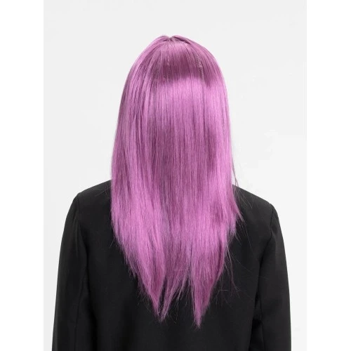 Rose Pembe Düz Kesim Peruk - Resim 2