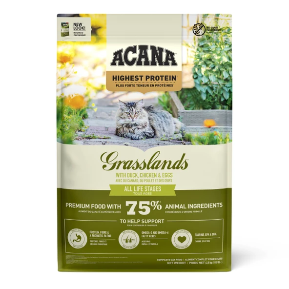 Acana Grasslands Highest Protein (Yüksek Protein) Kedi Maması 4,5 Kg ürün görseli 1