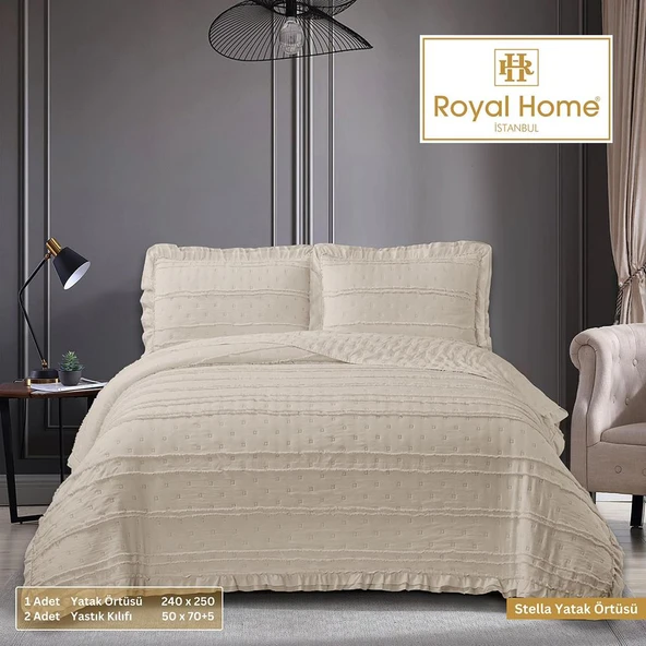 Royal Home Çift Kişilik Stella Ruffle Yatak Örtüsü ürün görseli 1