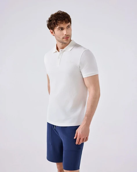 Ellesse 6SM5018-OF Erkek Polo Yaka Tişört - Kırık Beyaz ürün görseli 1