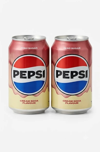 Pepsi Cream Soda Flavour Zero Sugar - Vanilya Kola Aromalı Gazlı İçecek 330 Ml (2 ADET) ürün görseli 1