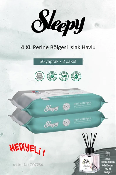 Sleepy Perine Bölgesi Vücut Havlusu 50'li 2 adet ve ROSIE ürün görseli 1