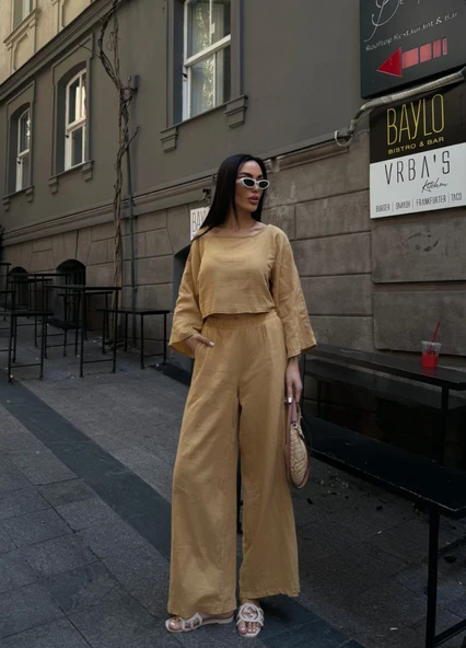 Pantolon Ve Bluz Müslin Takım - Resim 4