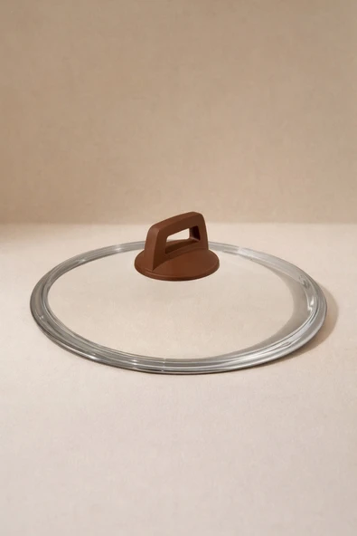 LAVONNI 28 Cm Pyrex Cam Kapak Cappuccino Tepeli ürün görseli 1