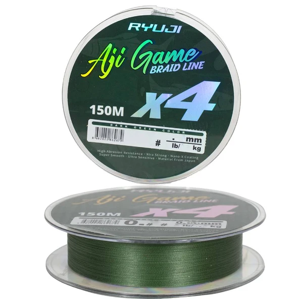 Ryuji Aji Game 4x 150m Dark Green LRF İp Misina  0,25pe 0,03mm 2,5 kg ürün görseli 1