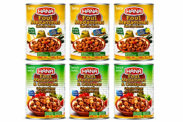 Hana Bakla Ve Nohut Konservesi 400 Gr X 3 Adet + BAKLA LİMONLU KİMYONLU KONSERVESI 400 GR X3 ürün görseli 1