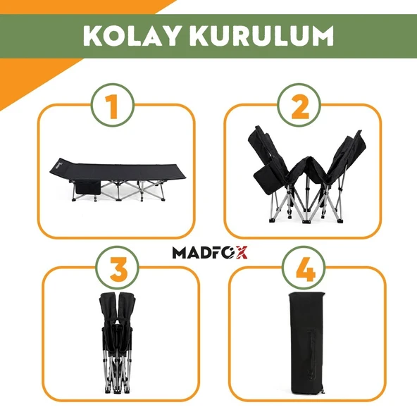 Madfox AeroLift Katlanır Kamp Yatağı Kampet - Resim 7