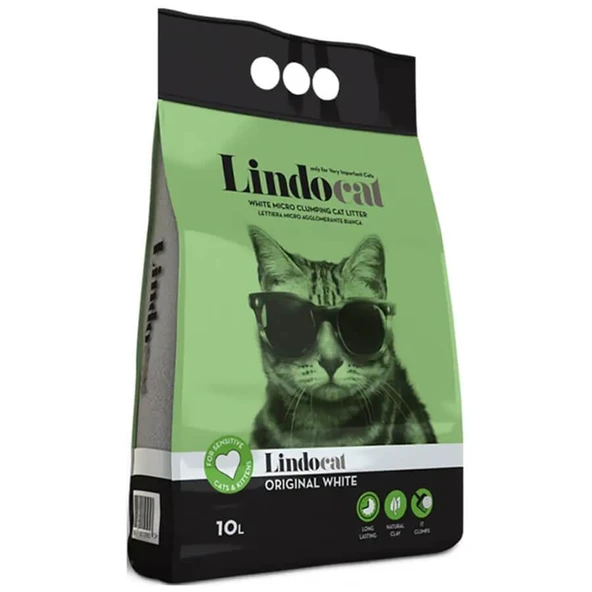 Lindocat Original İnce Taneli Kokusuz Topaklanan Kedi Kumu 10 Lt ürün görseli 1
