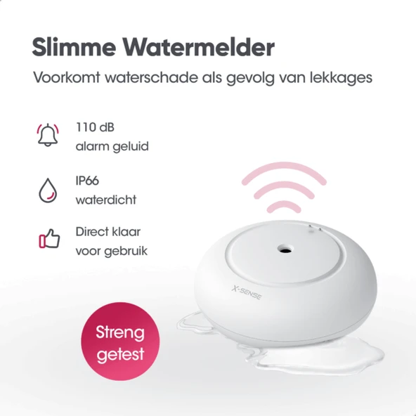 X-Sense SWS51 Akıllı Su Kaçağı Sensörü, Dedektörü Kablosuz wi fi li( wi fi için SBS50 Baz İstasyonu gereklidir) ürün görseli 1