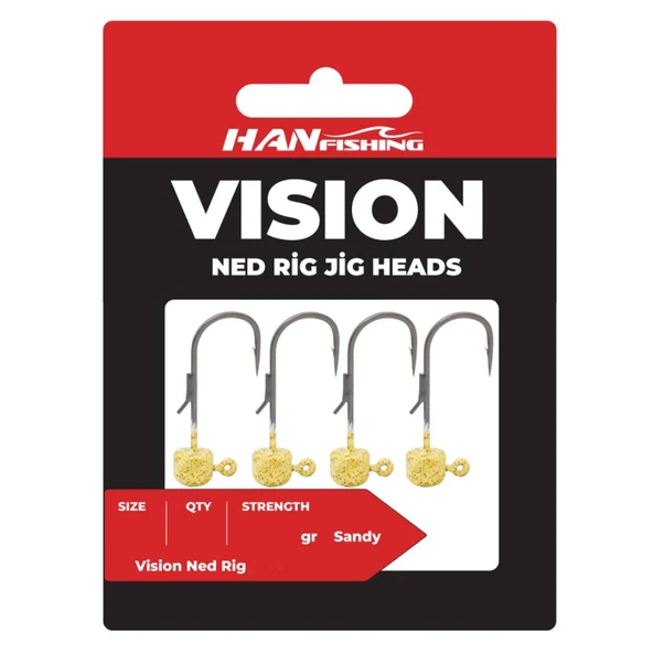 HanFish Vision Ned Rig Sandy 5 Adet Jig Head  2 No - 2.8 Gr ürün görseli 1
