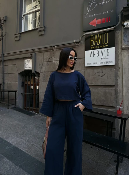 Pantolon Ve Bluz Müslin Takım - Resim 11