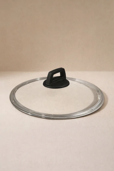 LAVONNI 24 Cm Pyrex Cam Kapak - Bakalit Siyah Tepeli ürün görseli 1