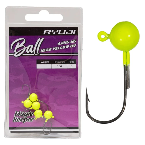 Ryuji Ball Ajing 5 Adet LRF Jig Head (Yellow UV)  1.3gr 10no ürün görseli 1