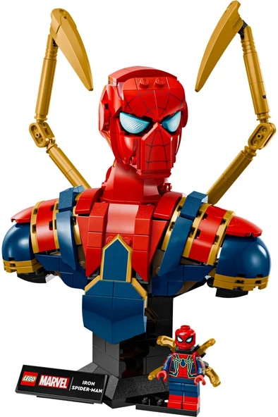 LEGO Marvel Iron Örümcek Adam Büstü 76326 – Yetişkinler için Dekoratif Yapım Seti (379 Parça) - Resim 2