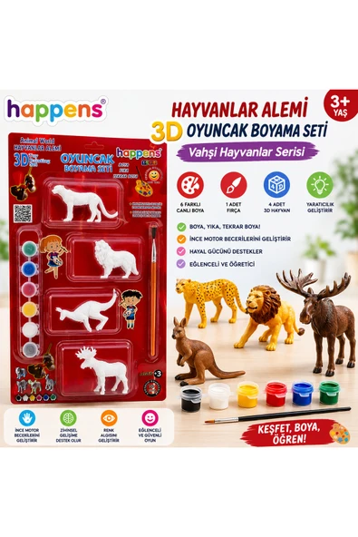 Aslan Kaplan 3D oyuncak boyama seti eğitici boya seti oyuncak yıkanabilir Set-2 ürün görseli 1