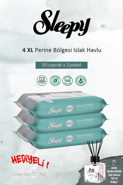 Sleepy 3'lü Perine Bölgesi Vücut Havlusu 50'li ve ROSIE ürün görseli 1