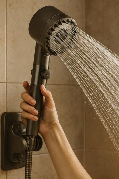 2'li Sabit Yüksek Basınçlı Masajlı Filtreli Aç Kapa Duş Başlığı Banyo Duş Seti ve Duş Hortumu ürün görseli 1