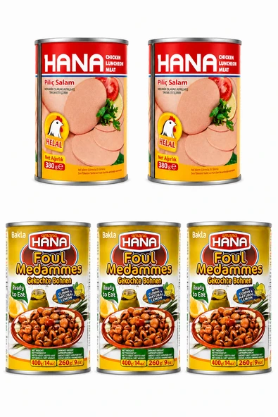 Hana Tavuk Salam 380 gr X2 + Kimyonlu bakla konservesi 400 gr X3 ürün görseli 1