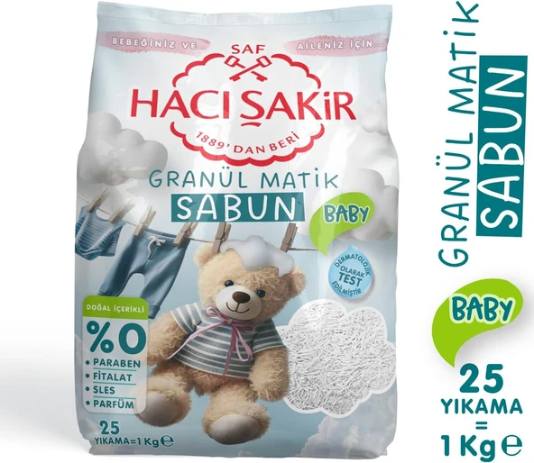 Hacı Şakir Baby Granül Matik Sabun 1 kg ürün görseli 1