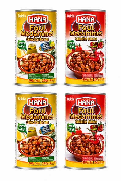 Hana Kimyon ve Doğal Limonlu Bakla Konservesi 400gr 2 adet+ Bakla Konservesi Acili 400gr 2 adet ürün görseli 1