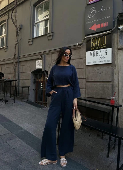 Pantolon Ve Bluz Müslin Takım - Resim 8