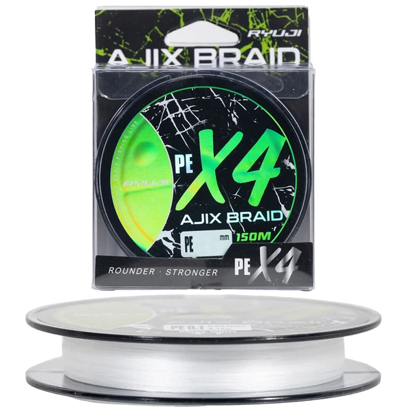 Ryuji AjiX Braid 4X 150m White LRF İp Misina  0.1 Pe - 0.05 mm - 2.1 kg ürün görseli 1