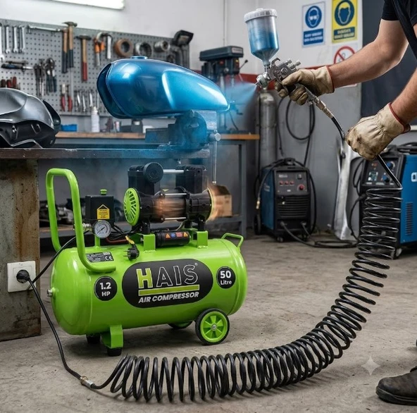 Hais 50 Litre Sessiz Yağsız Hava Kompresörü 1,5 Hp ürün görseli 1