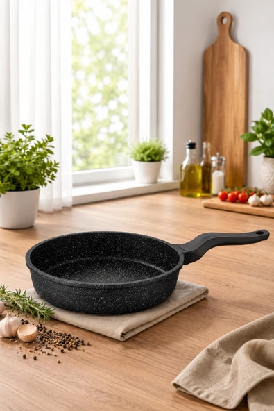 LAVONNI Elexsus 26 Cm Döküm Granit Tava Siyah Yapışmaz ürün görseli 1